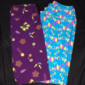 Set of 2 funky pattern Lularoe leggings